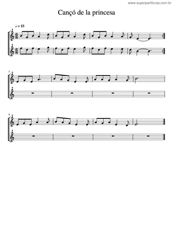 Partitura da música Can De La Princesa