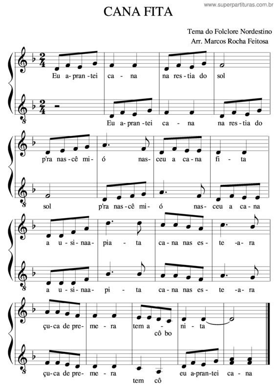 Partitura da música Canafita