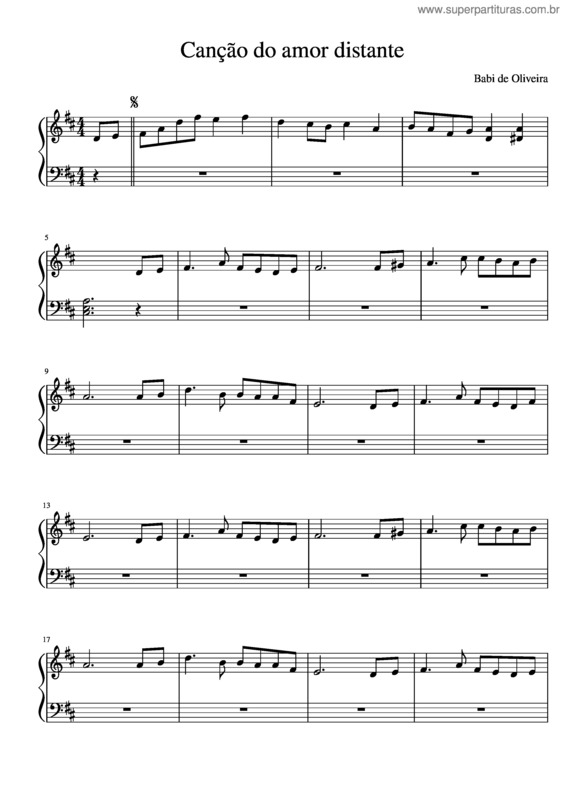 Partitura da música Canção Do Amor Distante