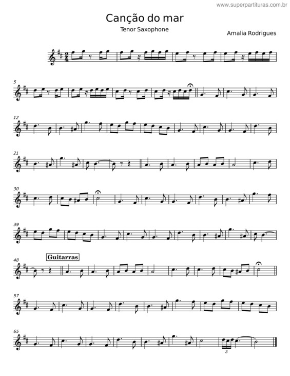 Partitura da música Canção Do Mar v.4