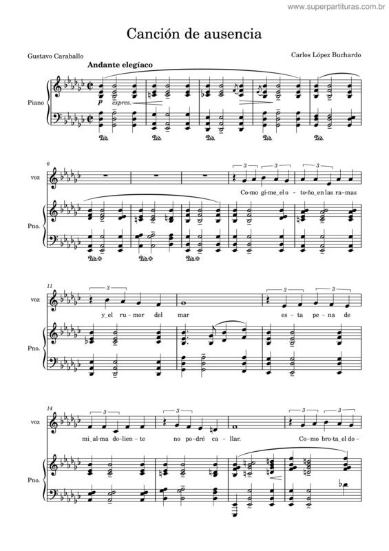 Partitura da música Canción De Ausencia