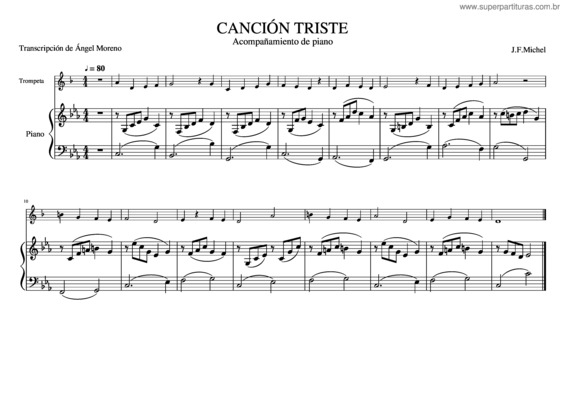 Partitura da música Canción Triste