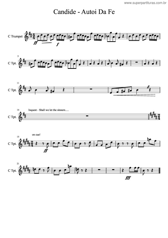 Partitura da música Candide