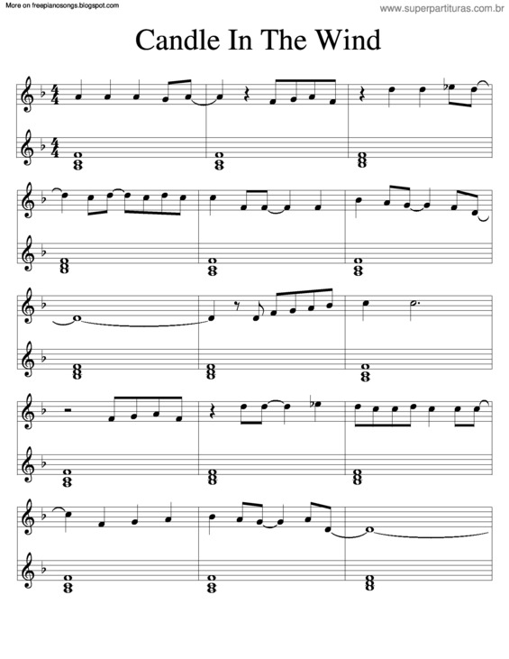 Partitura da música Candle In The Wind v.4