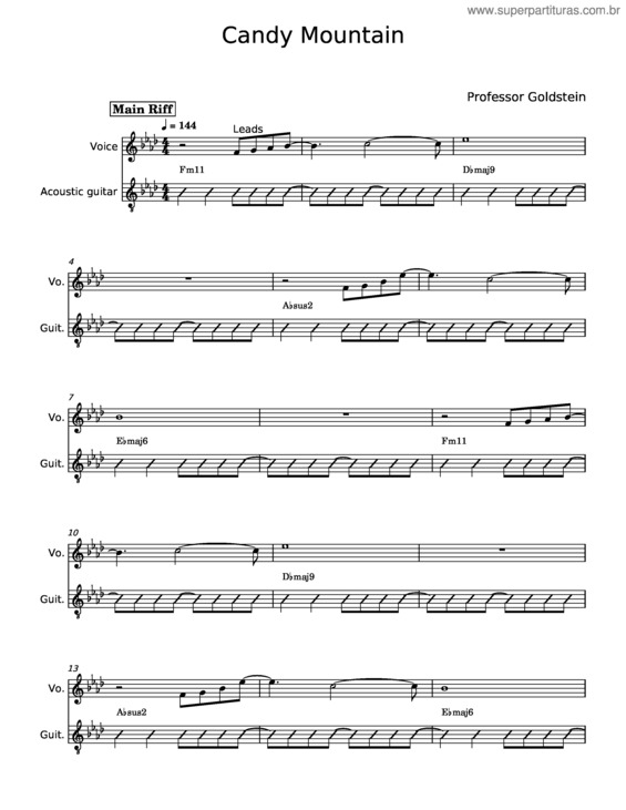 Partitura da música Candy Mountain