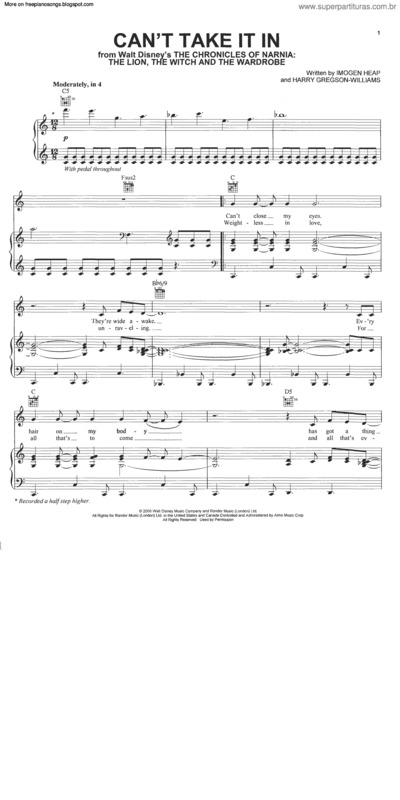 Partitura da música Cant Take It In