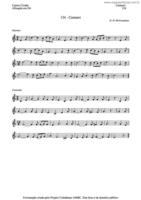 Partitura da música Cantarei v.2