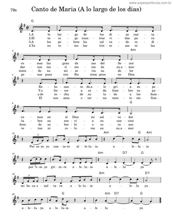 Partitura da música Canto De Maria v.2