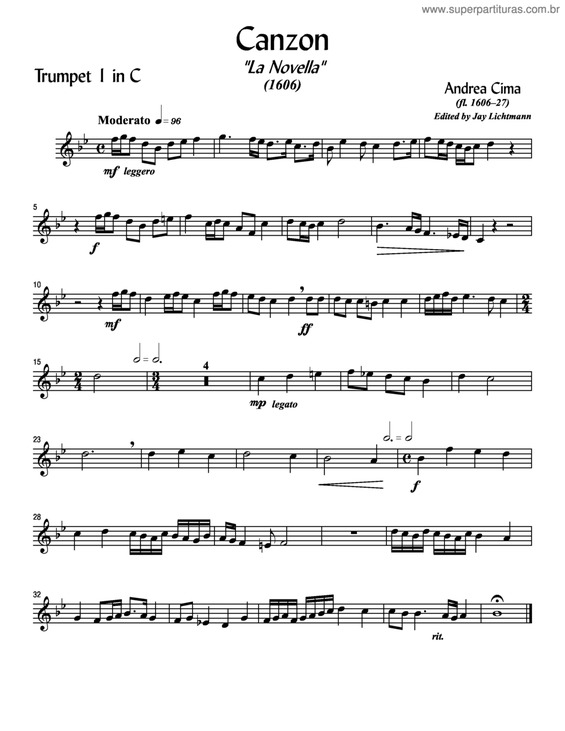 Partitura da música Canzon v.3