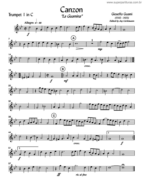 Partitura da música Canzon v.4