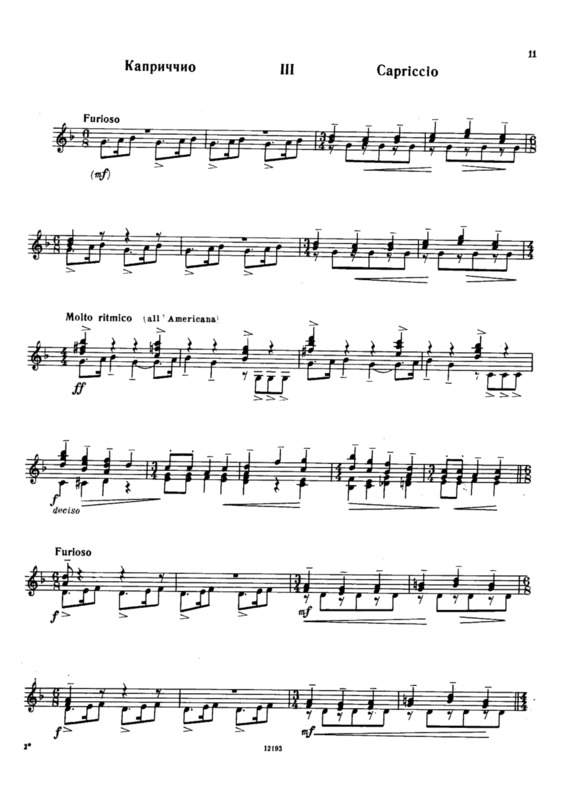 Partitura da música Capriccio v.5