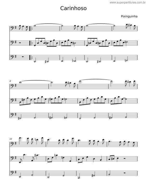 Partitura da música Carinhoso – Pixinguinha v.4