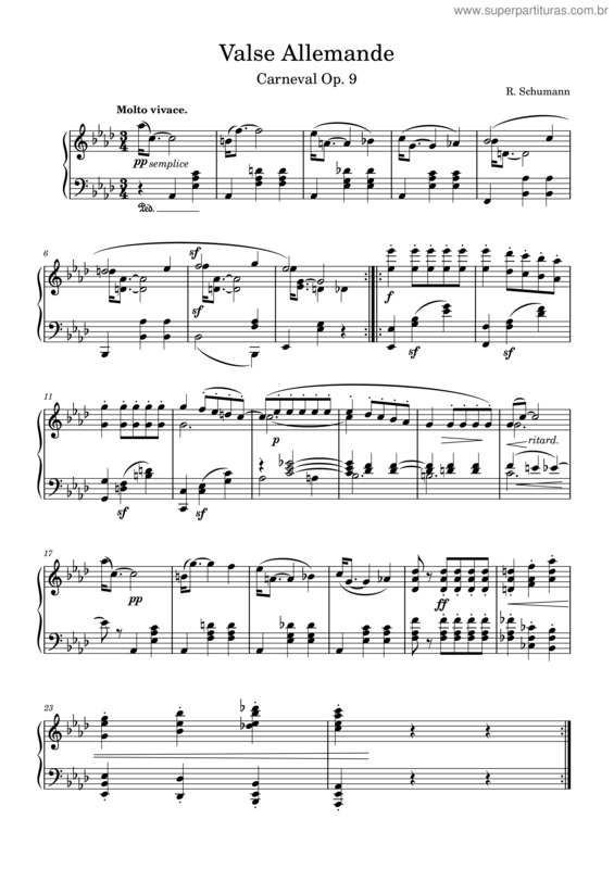 Partitura da música Carnaval, Op.9