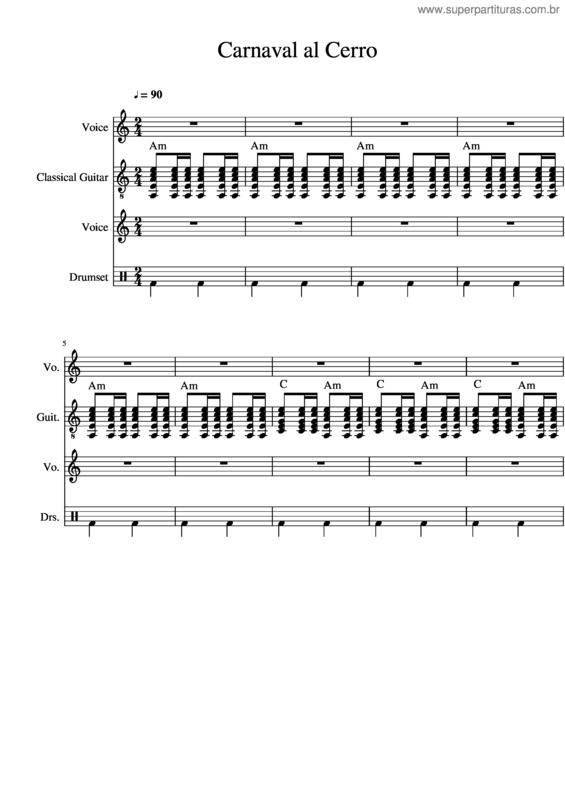 Partitura da música Carnaval Al Colorado v.2