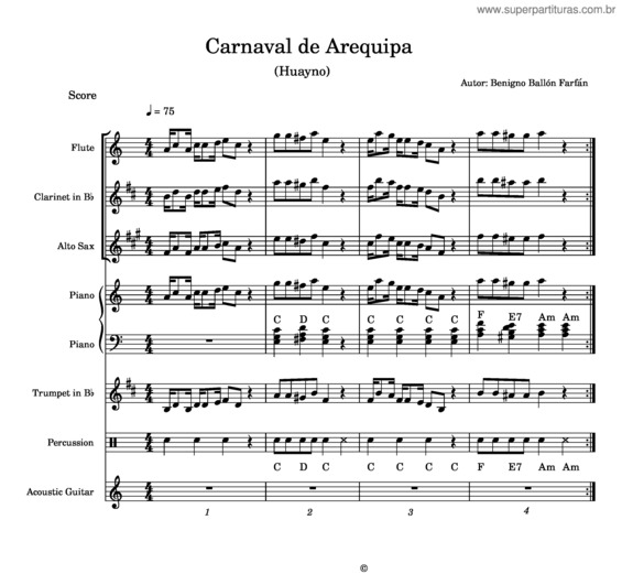 Partitura da música Carnaval De Arequipa v.2