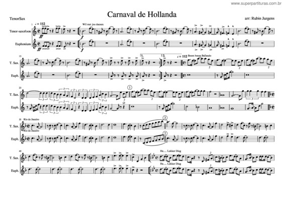 Partitura da música Carnaval De Hollanda