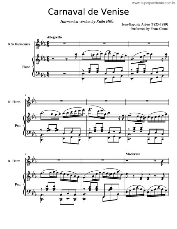 Partitura da música Carnaval De Venise v.3