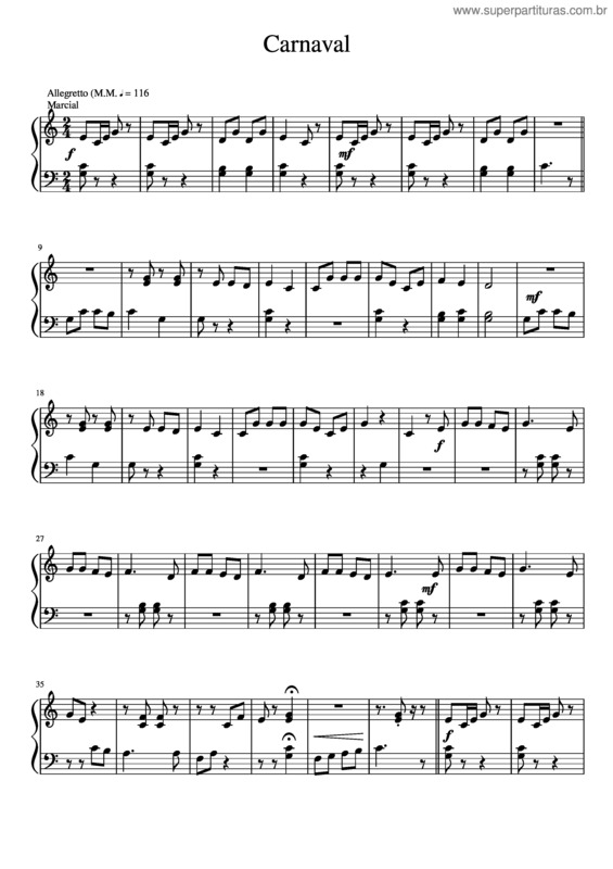 Partitura da música Carnaval v.6