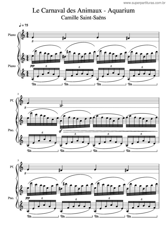 Partitura da música Carnival Of The Animals, No.7: Aquarium