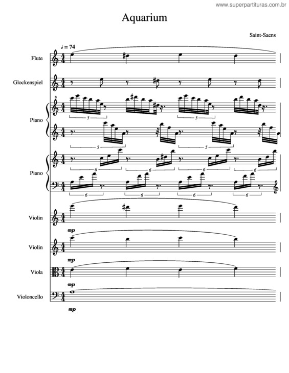 Partitura da música Carnival Of The Animals v.2