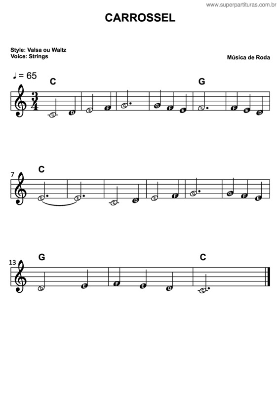 Partitura da música Carrossel v.6