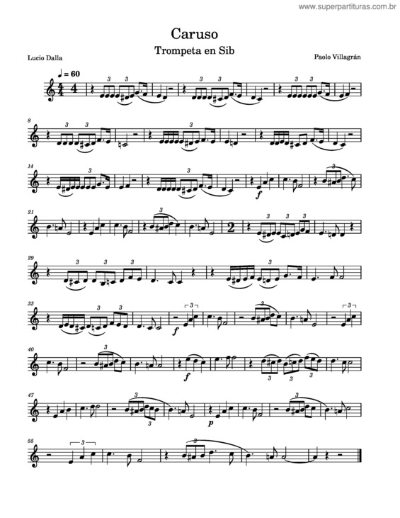 Partitura da música Caruso v.20