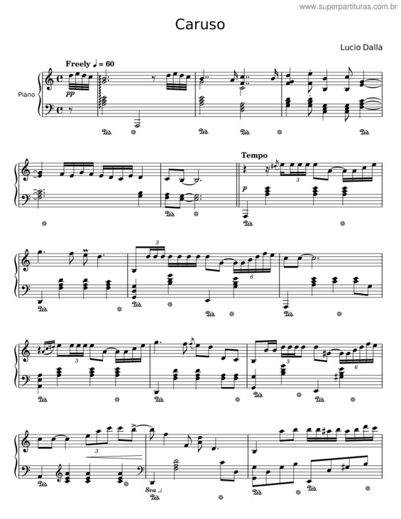 Partitura da música Caruso v.21