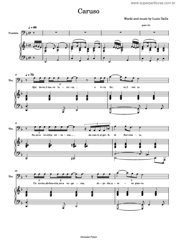 Partitura da música Caruso v.23