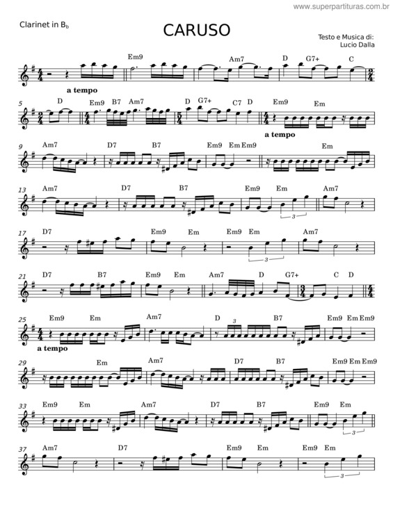 Partitura da música Caruso v.28