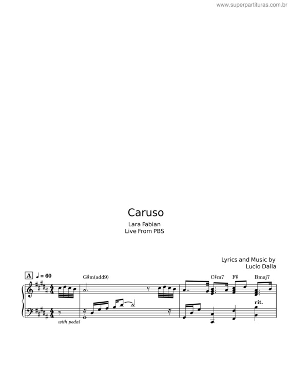 Partitura da música Caruso v.31