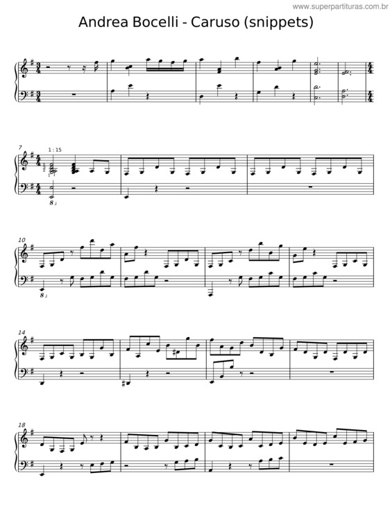 Partitura da música Caruso v.34