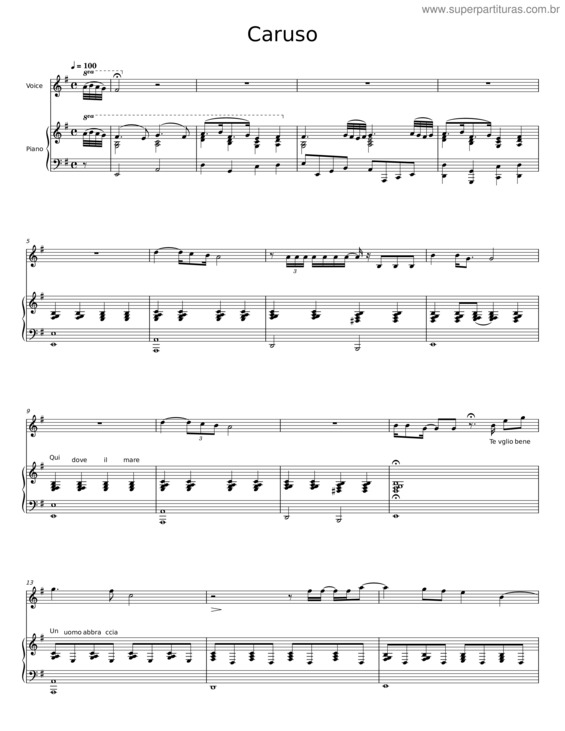 Partitura da música Caruso v.37