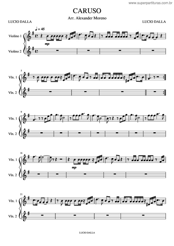 Partitura da música Caruso v.38