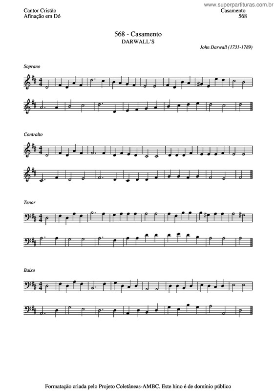 Partitura da música Casamento v.2