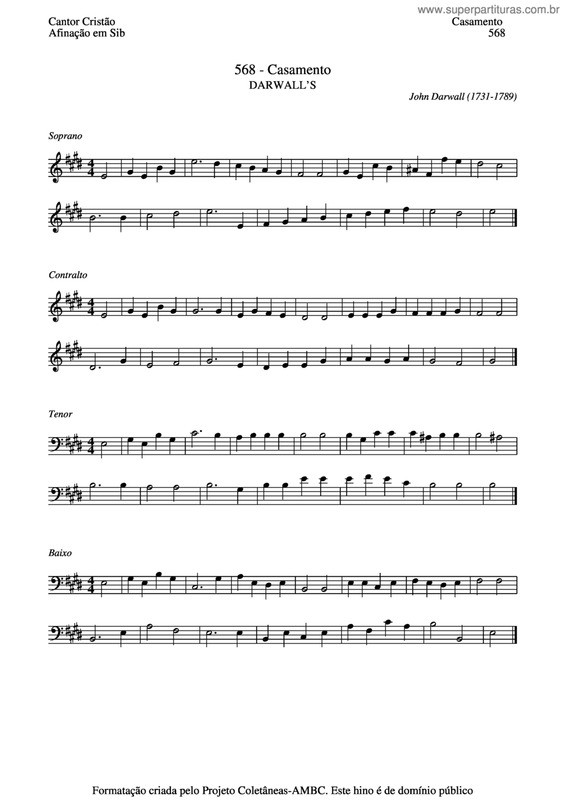 Partitura da música Casamento v.3