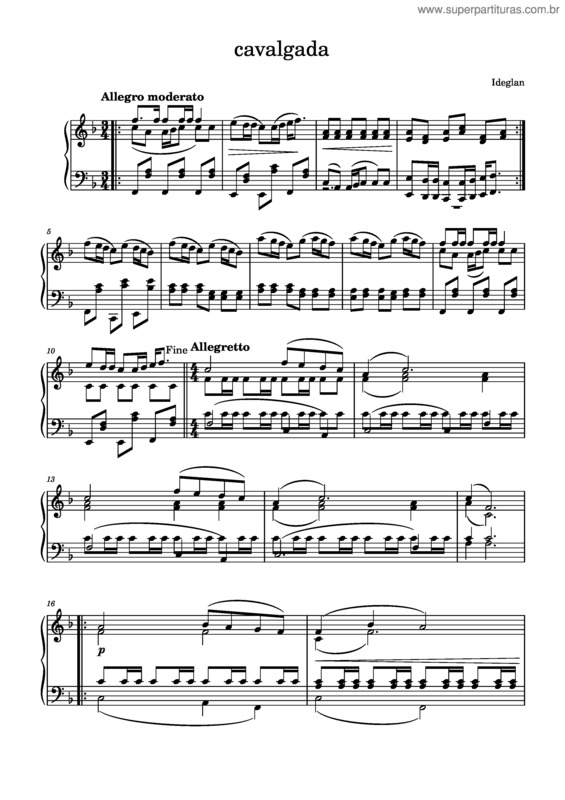 Partitura da música Cavalgada v.5