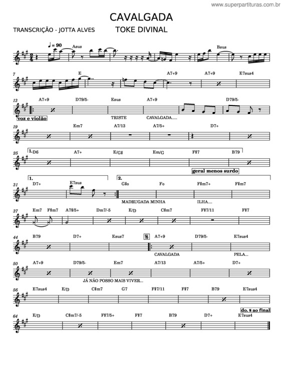 Partitura da música Cavalgada v.6