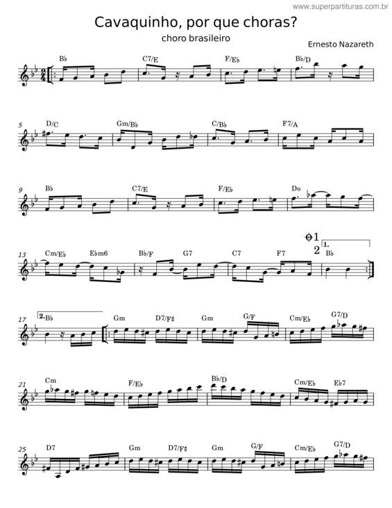 Partitura da música Cavaquinho, Por Que Choras? v.3