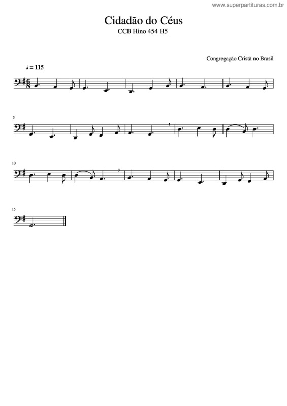 Partitura da música Ccb Hino 454  H5