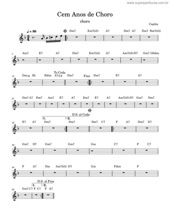 Partitura da música Cem Anos De Choro v.2