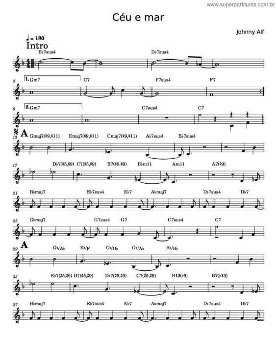 Partitura da música Céu E Ma