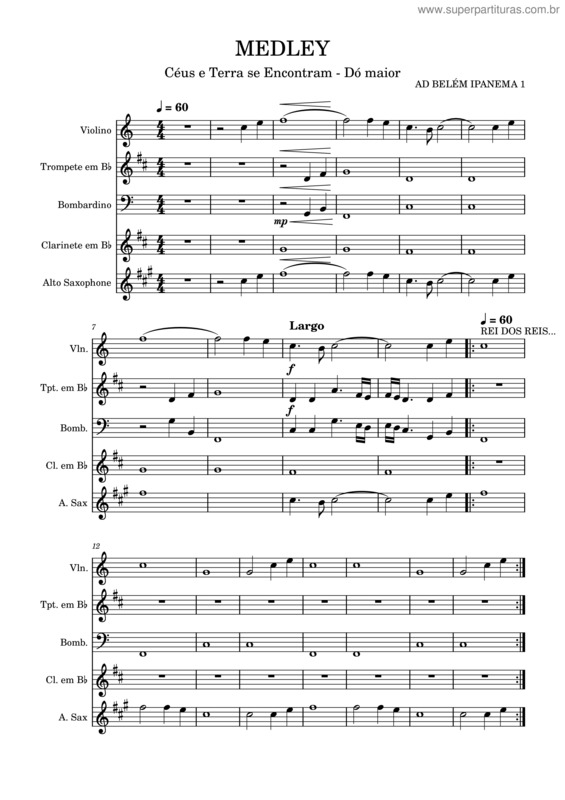 Partitura da música Céus E Terra Se Encontram v.2