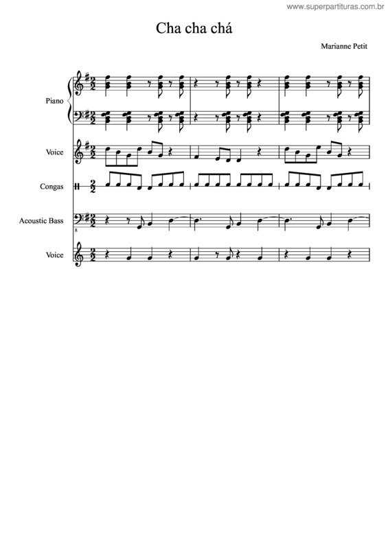 Partitura da música Cha Cha Cha