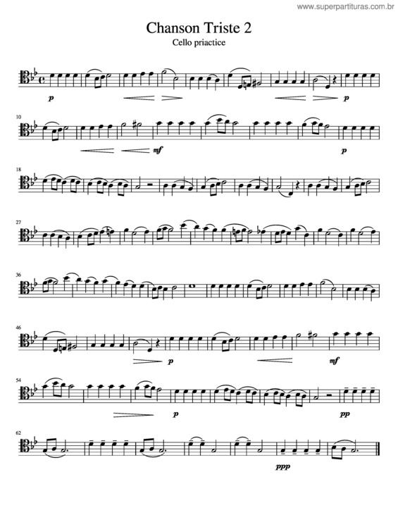 Partitura da música Chanson Triste 2