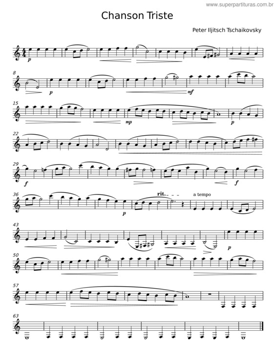 Partitura da música Chanson Triste v.21