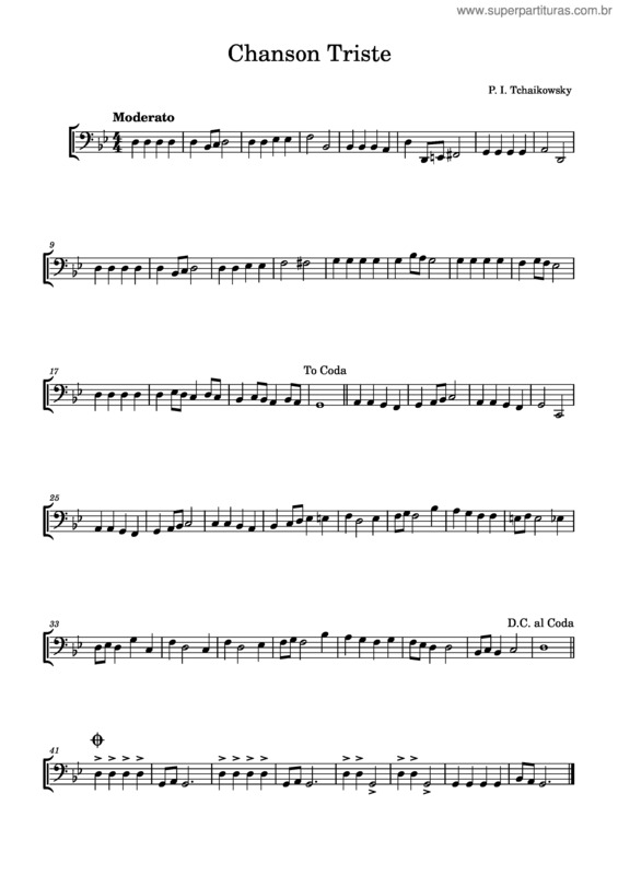 Partitura da música Chanson Triste v.3