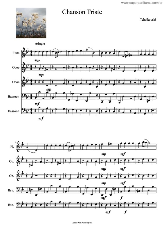 Partitura da música Chanson Triste v.7