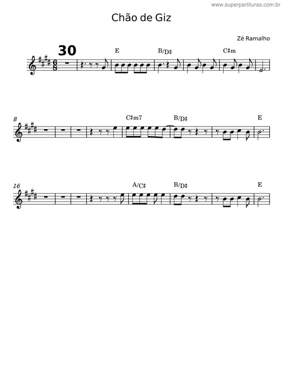 Partitura da música Chão De Giz v.4