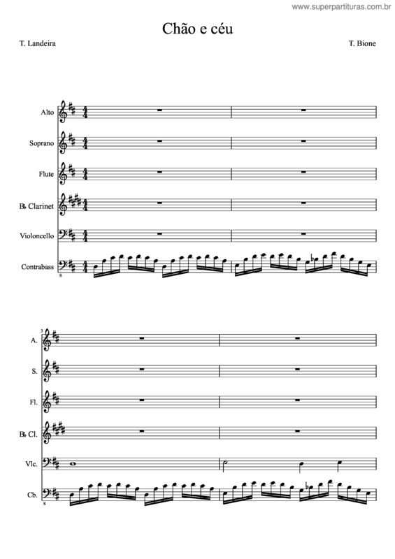 Partitura da música Chão E Céu