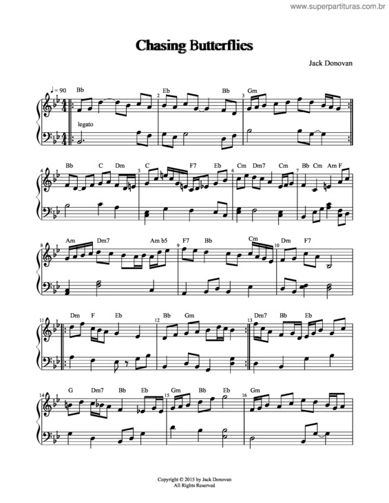 Partitura da música Chasing Butterflies